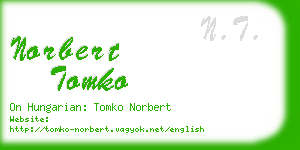 norbert tomko business card